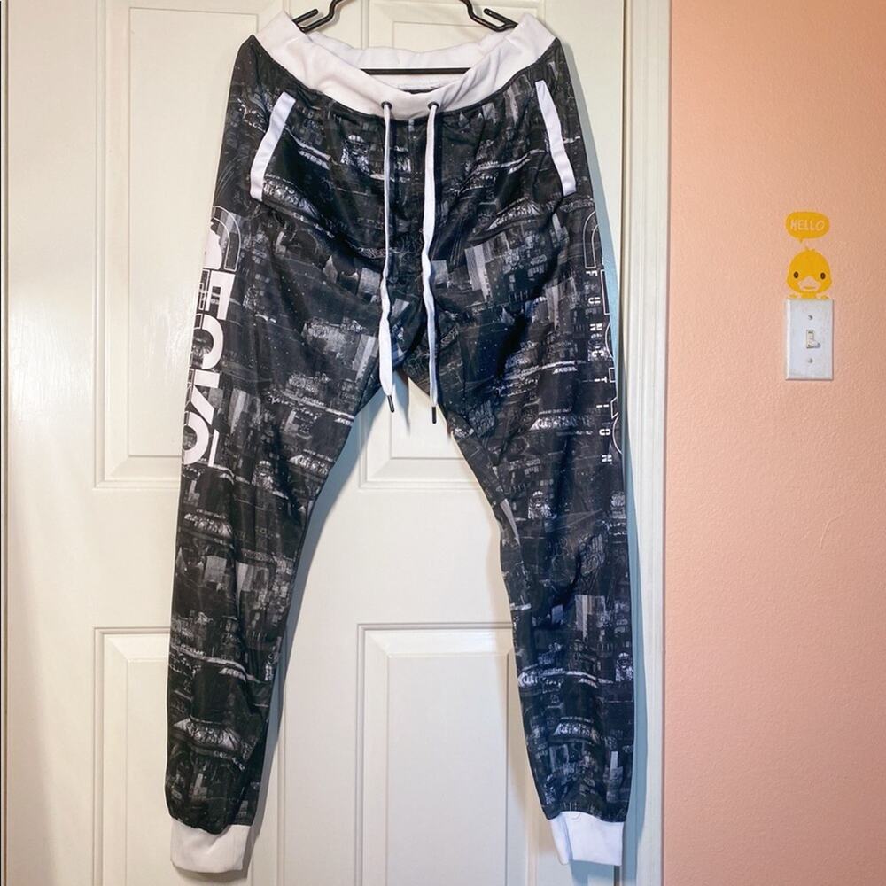 Ecko Function Black and White Streetwear Style Joggers Pants Sweats Pockets | XL